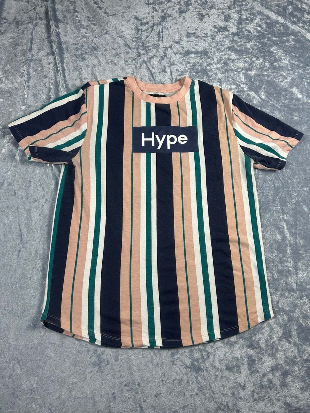 Carbon Hype Graphic Striped T-Shirt Men's Size Small Multi-Color